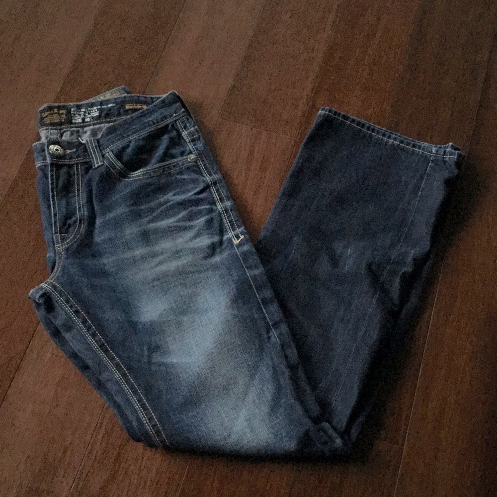 EUC Salvage Supply Buckle Jeans 30L